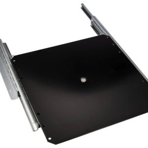 OMGE TV-Vollauszug aus Stahl, 320 x 320 mm Tragkraft 50 kg, Schwarz matt