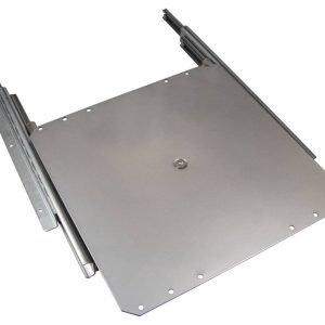 OMGE TV-Vollauszug aus Stahl, 320 x 320 mm Tragkraft 50 kg, Silber