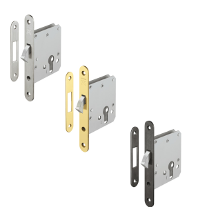 Häfele Startec Einsteckschloss H5500 für Schiebetüren mit Zirkelriegel PZ, vernickelt