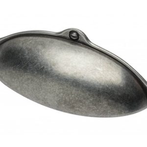 Gedotec Möbelgriff ALEXANDRIA aus Metall, BA 64 mm, Silber antik