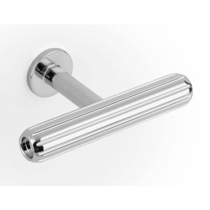 Viefe Möbelknopf RILLE MINI aus Aluminium, 55 x 34 mm, Nickel poliert