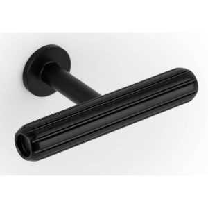 Viefe Möbelknopf RILLE MINI aus Aluminium, 55 x 34 mm, Schwarz gebürstet