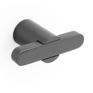 Viefe Möbelknopf FUSION aus Metall, 58 x 31,5 mm, Titan schwarz