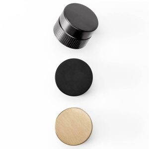 Viefe Möbelknopf POINT aus Aluminium, Ø 40 mm, Schwarz gebürstet