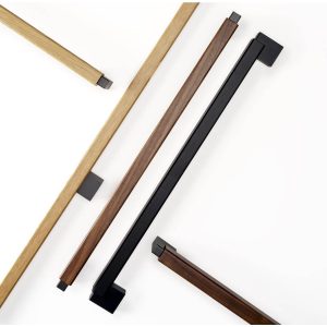 Viefe Möbelgriff DUO BIG aus Holz & Aluminium, Eiche – Lavagrau – 960 mm