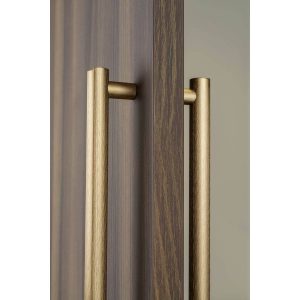 Viefe Stoßgriff MOON aus Aluminium, Messing dunkel gebürstet – 384 mm – Einseitig (1 Stück)