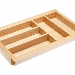 Gedotec Schubladeneinsatz CUSTOMI aus Holz, verstellbar, Tiefe 474 mm – Breite 305 – 535 mm