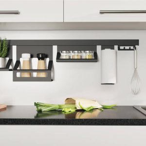 Häfele Reling-Set schwarz Relingsystem Aluminium/Stahl SET, 600 mm
