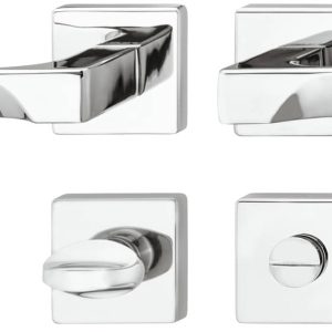 Häfele Drückergarnitur LDH 3205 aus Metall, Chrom poliert, WC – Badezimmer