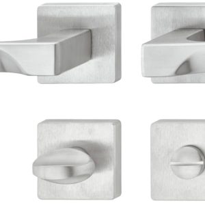 Häfele Drückergarnitur LDH 3205 aus Metall, Chrom satiniert, WC – Badezimmer