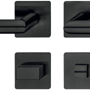 Häfele Drückergarnitur LDH 3171 aus Edelstahl schwarz, WC – Badezimmer
