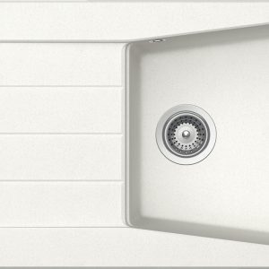 Häfele Aufbauspüle AS02S mit kleinem Becken 860 x 500 mm, Weiß