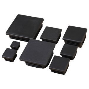 Häfele Formrohrstopfen Fußkappe Kunststoff schwarz quadratisch, 80 x 80 mm