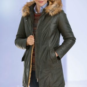 Anna Larssen Damen Lederparka