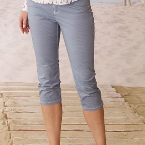 Damen Streifen-Caprihose