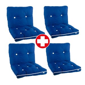 4er Set Kapok Kissen Sitz & Rückenpolster