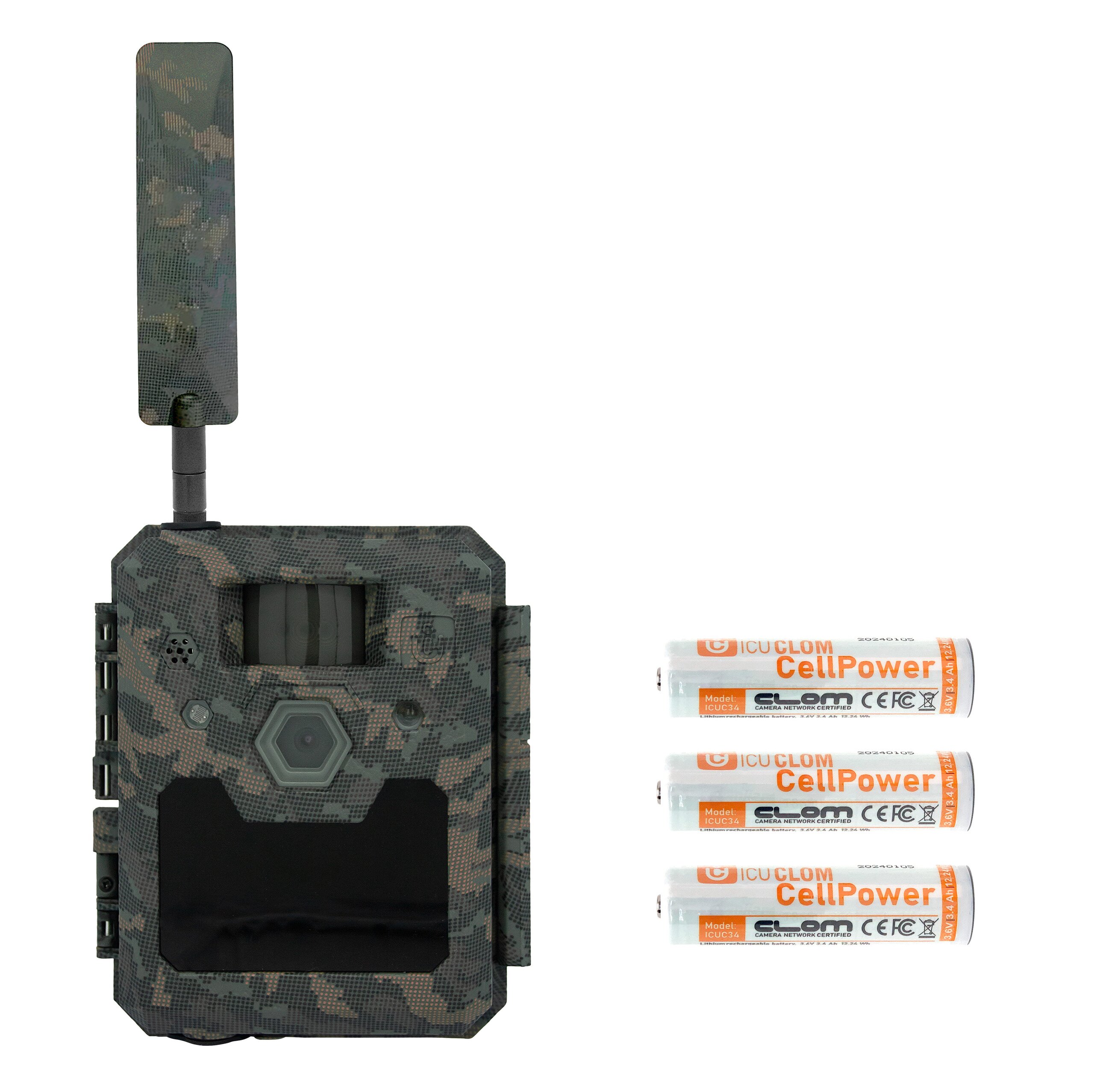 ICU Wildkamera Clom Cam 6 mit 3 x ICU Akku Clom Cell Power 18650