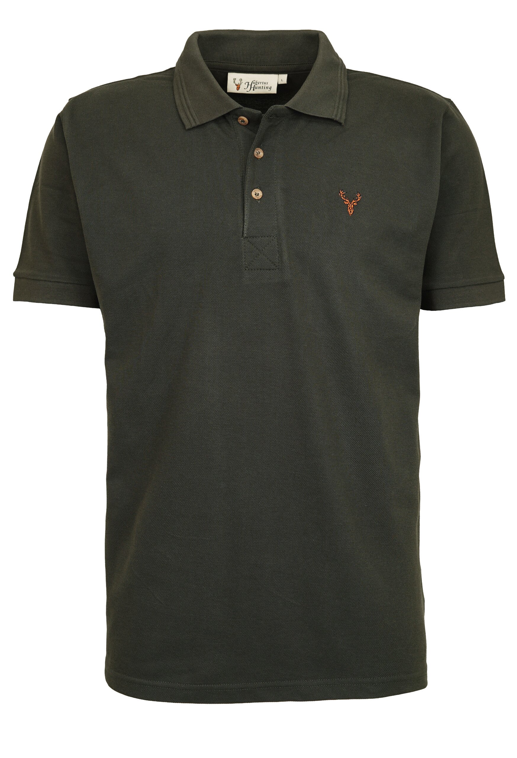 Hubertus Poloshirt mit Hirschstick