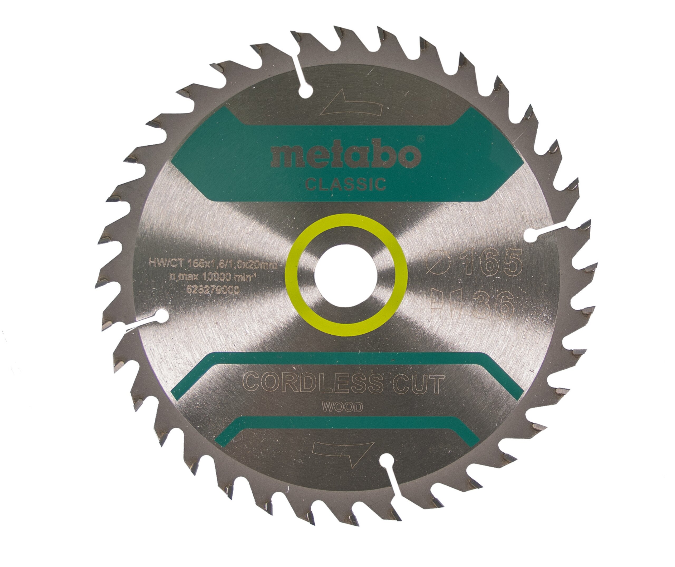 Metabo Kreissägeblatt Cordless Cut Wood Classic 165 x 20 Z36 WZ 15°