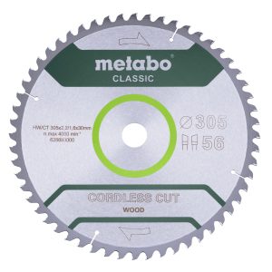 Metabo Kreissägeblatt Cordless Cut Wood Classic 305 x 30 Z56 WZ 5° Metabo Kreissägeblatt Cordless Cut Wood Classic 305 x 30 Z56 WZ 5°