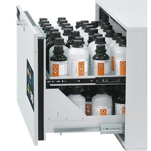 2. Auszugsebene für asecos Sicherheitsschränke der UB90 und UB30 Serie, Edelstahl 1.4301, B 942 x T 442 x H 45 mm, 7 l, bis 25 kg