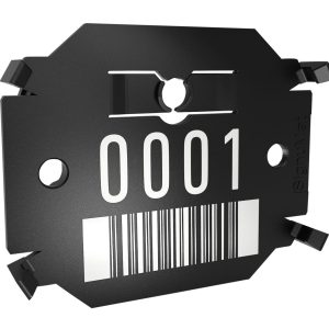 Signumat Kunststoffplättchen Arbo Tag Barcode Black mit Alunägeln