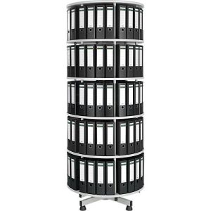 5 Etagen Ordner-Drehsäule + 40 Schäfer Shop Select DIN A4-Ordner, 80 mm schwarz GRATIS