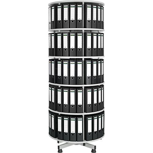 5 Etagen Ordner-Drehsäule + 40 Schäfer Shop Select DIN A4-Ordner, 80 mm schwarz GRATIS