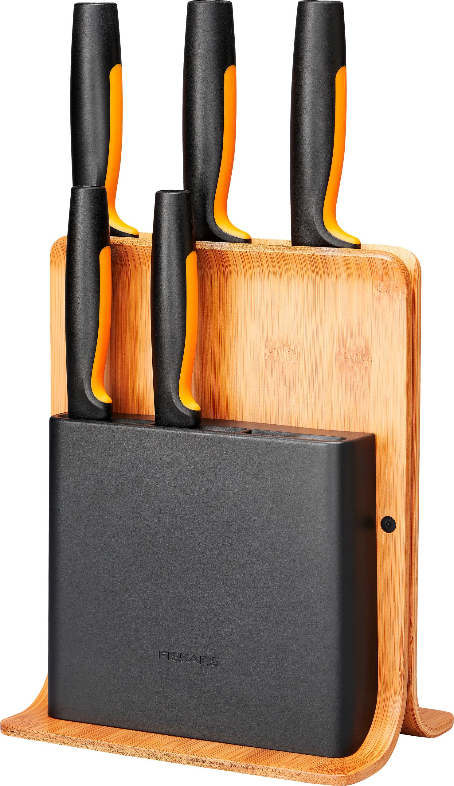 Fiskars Bambus-Messerblock mit 5 Messern