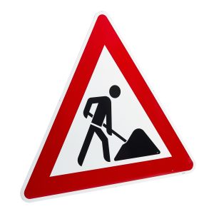 Schild Baustelle, reflektierend Schild Baustelle, reflektierend