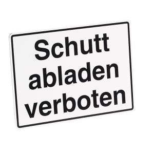 Schild Schutt abladen verboten Schild Schutt abladen verboten