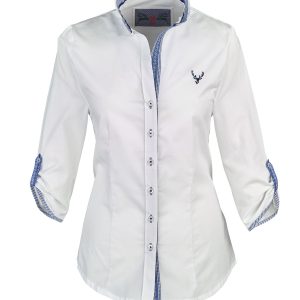 OS-Trachten Damen-Stehkragenbluse 7/8-Arm