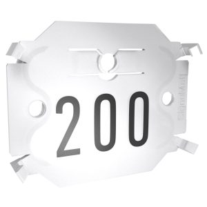 Signumat Kunststoffplättchen Arbo Tag Typ 08 Resistant White mit Stahlnägeln, Beschriftung fix