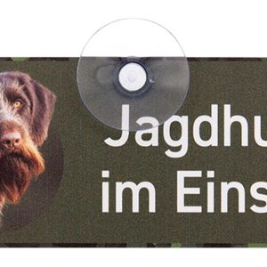 Wilde Hilde Original Autoschild Jagdhund im Einsatz