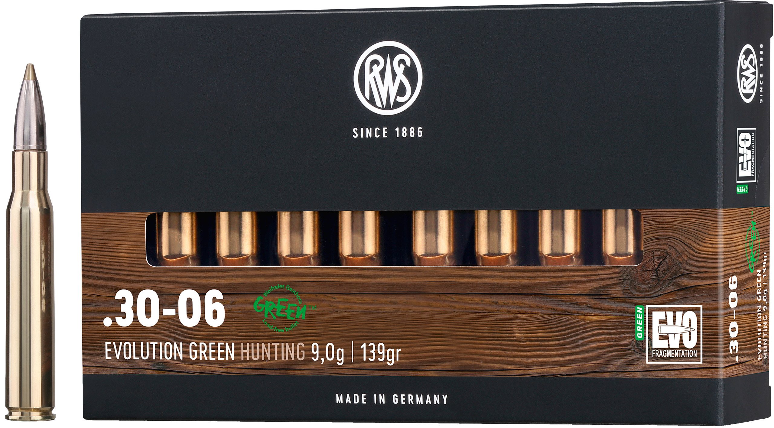 RWS Büchsenpatronen Evolution Green .30-06 Spr. 139 grains