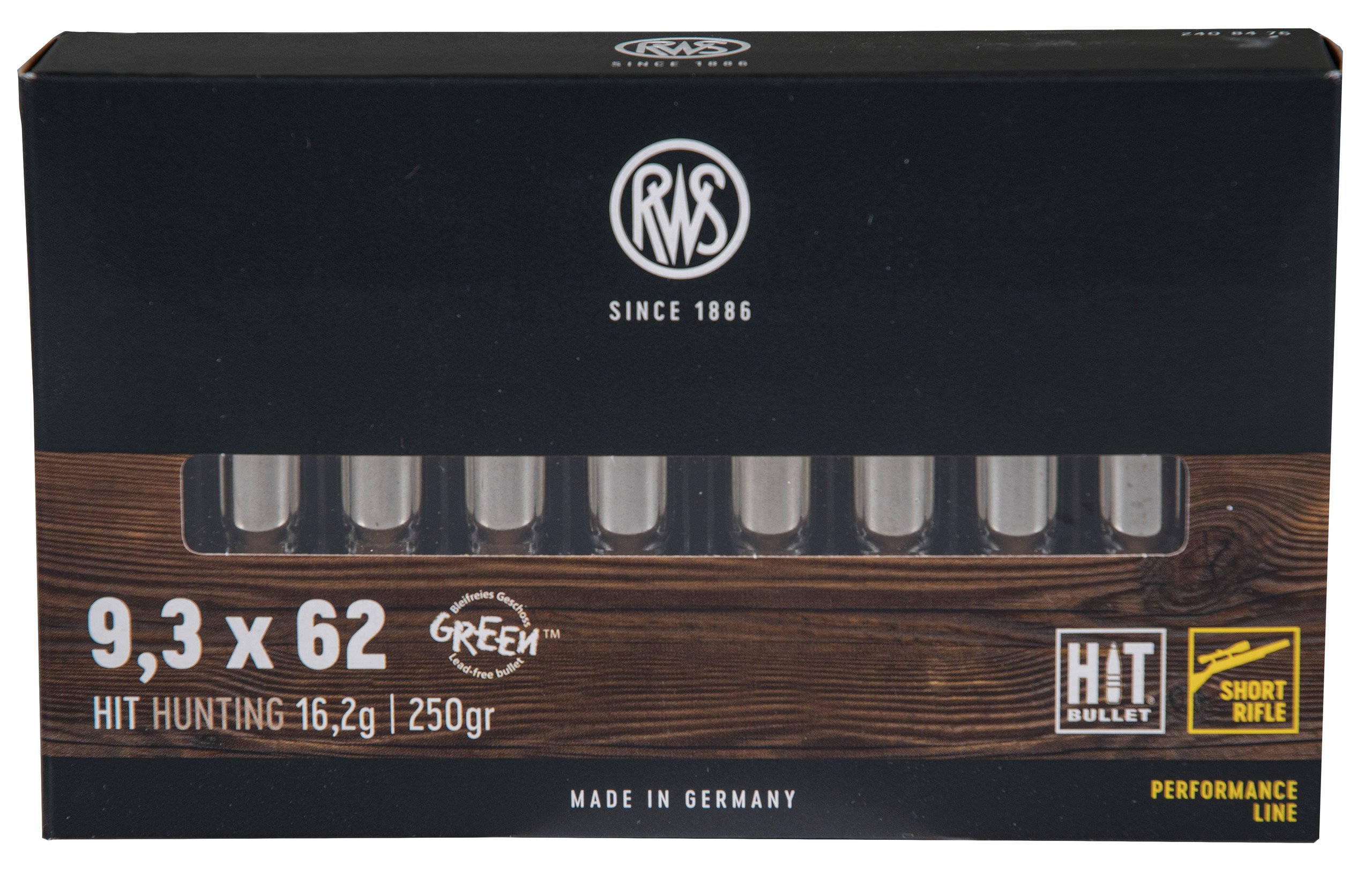 RWS Büchsenpatronen Hit Short Rifle 9,3x62. 250 grains