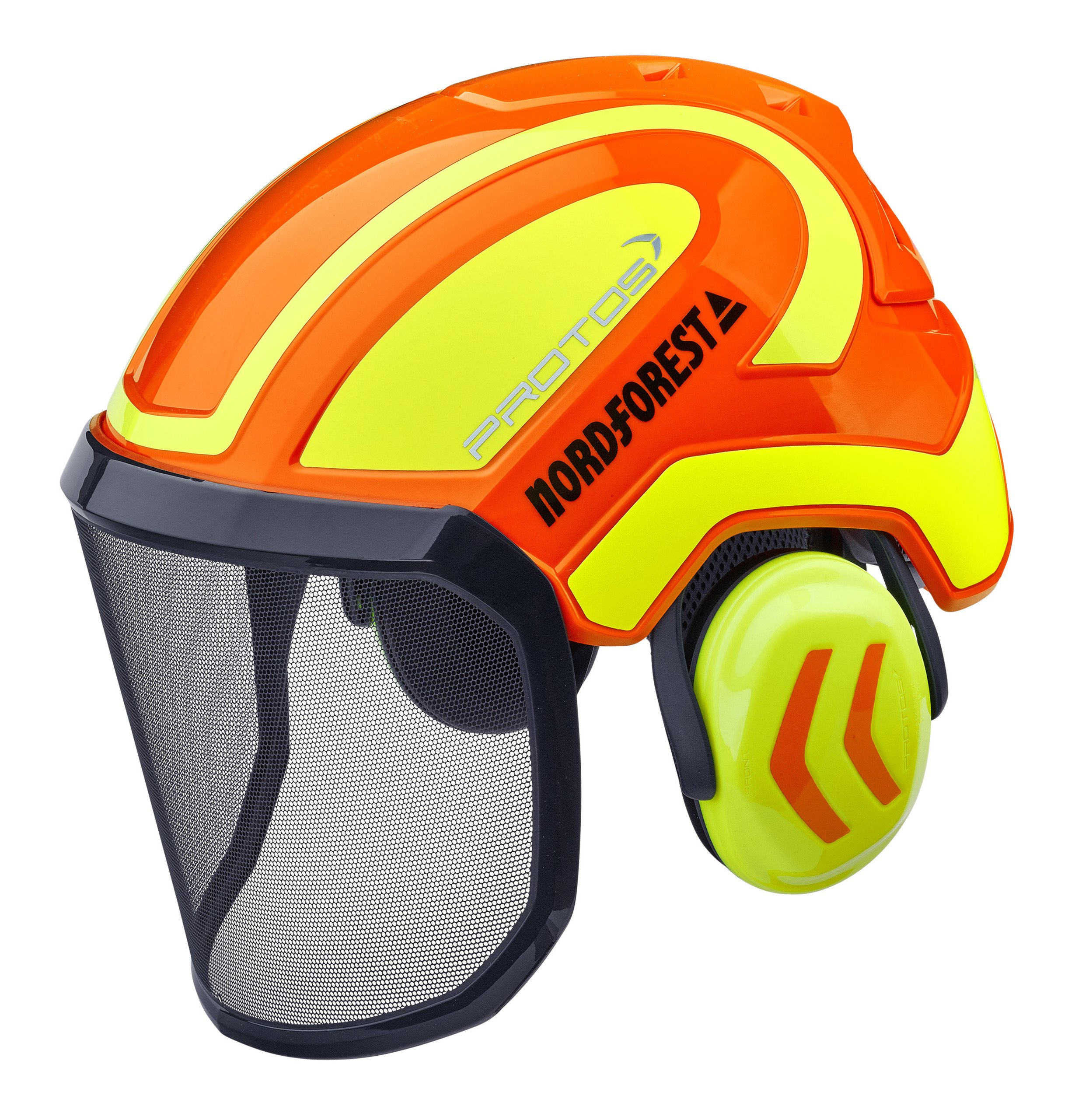 Protos Kopfschutz-Kombination Integral Forest orange-neongelb