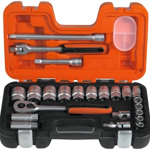 Bahco Steckschlüsselsatz zöllig 1/2″ – 23 Teile
