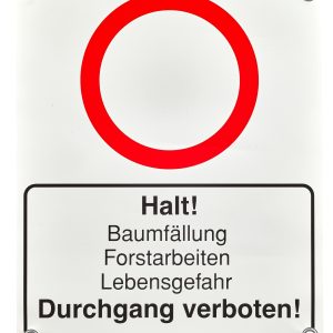 Absperrbanner Durchgang verboten Forstarbeiten