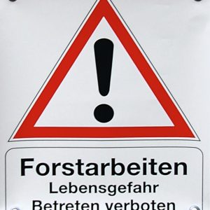Absperrbanner Achtung Forstarbeiten