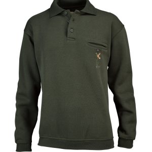 Hubertus Herren-Sweatshirt mit Polokragen