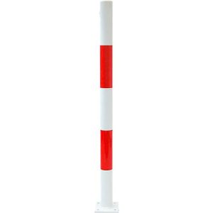 Absperrpfosten zum Aufdübeln, ohne Ösen, weiß/rot