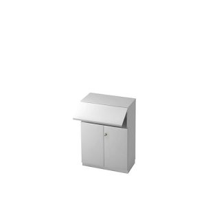 Aktenschrank mit Sicherheitsklappe, 3 OH, B 800 x T 420 mm, lichtgrau