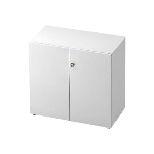 Aktenschrank TOPAS LINE, 2 Ordnerhöhen, Türen abschließbar, weiß/weiß