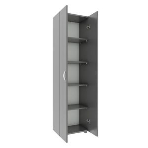 Aktenschrank Ulas, 5 Ordnerhöhen, 4 Fachböden, für ca. 35 Ordner, Flügeltüren, B 490 x T 340 x H 1780 mm, Holz, anthrazit