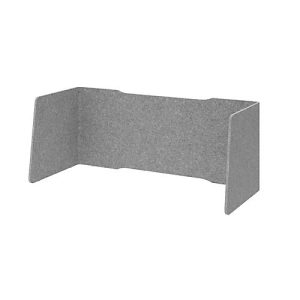 Akustik-Trennwand, für 1600 mm breite Schreibtische, Schallabsorberklasse C, Kabelführung, B 1540 x T 650 x H 605 mm, Schallschutzvlies, grau-meliert