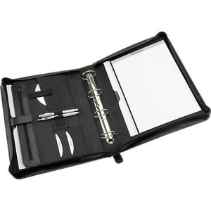 Alassio Ringbuchmappe Rimini, DIN A4, FINEtouch-Lederimitat, mit CD-Tasche, schwarz