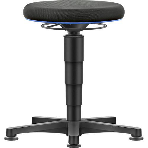 Allround Hocker Bimos, sitzhöhenverstellbar 450-650 mm, mit Gleiter, Stoffbezug, atmungsaktiv, Farbring blau