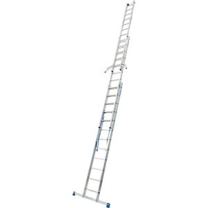 Alu-Vielzweckleiter 3 x 12 Sprossen, mit Trigon-Traverse