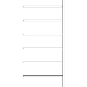 Anbauregal R 3000, 6 Böden, B 1025 mm x T 400 mm, Böden lackiert
